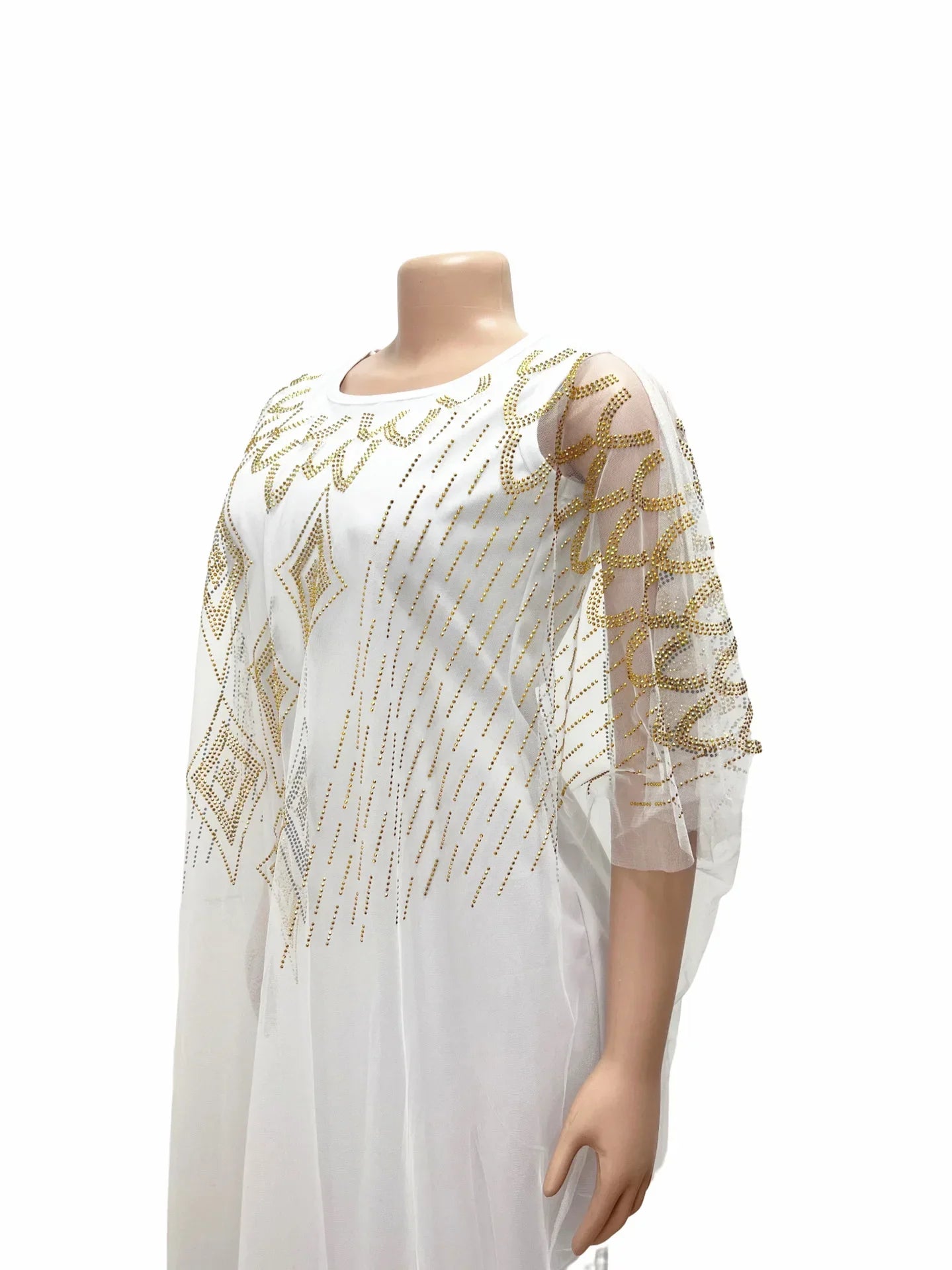 African Dresses For Women Short Sleeve Turkey Diamonds Evening Wedding Party Floor Length Dress Muslim Africa Clothes 2023