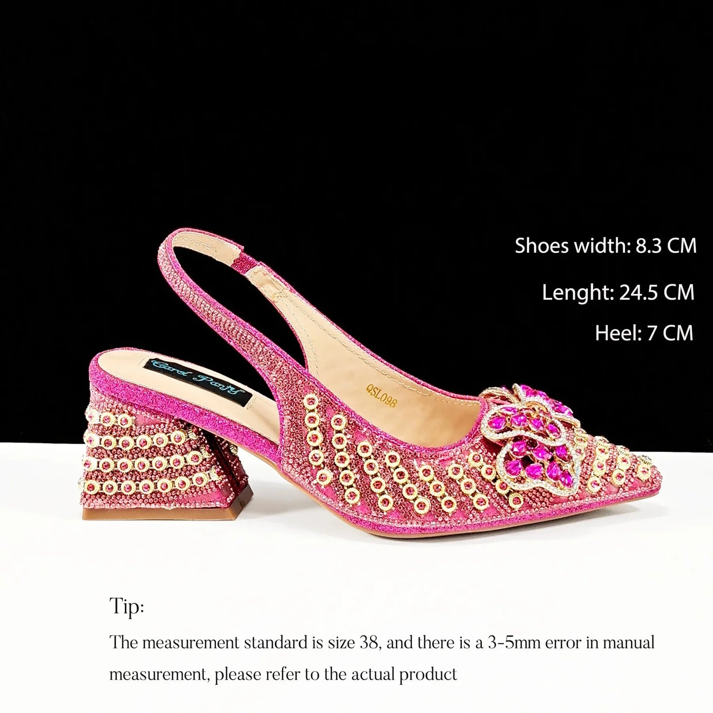 QSGFC Italian Design Clutch Dual Use Full Diamond High Heels Exquisite Gift-Box  And High Heels For Party Women Shoes