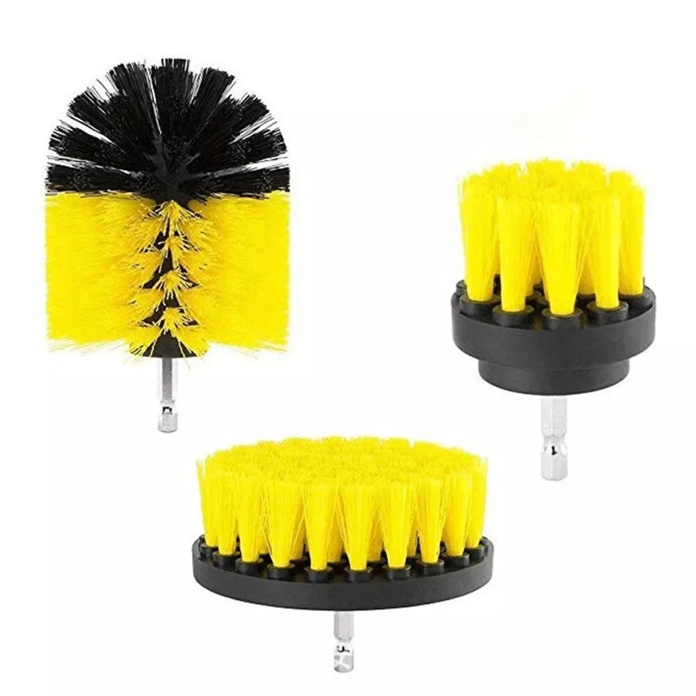 3Pcs Electric Drill Brush Attachment Kit scrubber Cleaning Brush For Carpet Glass Car Kitchen Bathroom Toilet Cleaning Tools