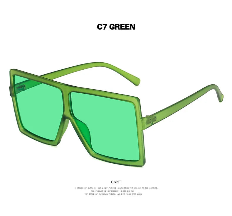 2022 Square Women Sun Glasses Female Eyewear Eyeglasses Plastic Frame UV400 Shade Fashion Driving New Oversized Sunglasses