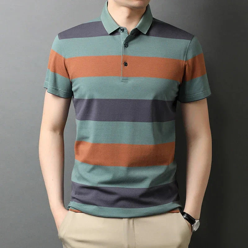 Men's short sleeved polo shirt, summer breathable and comfortable top