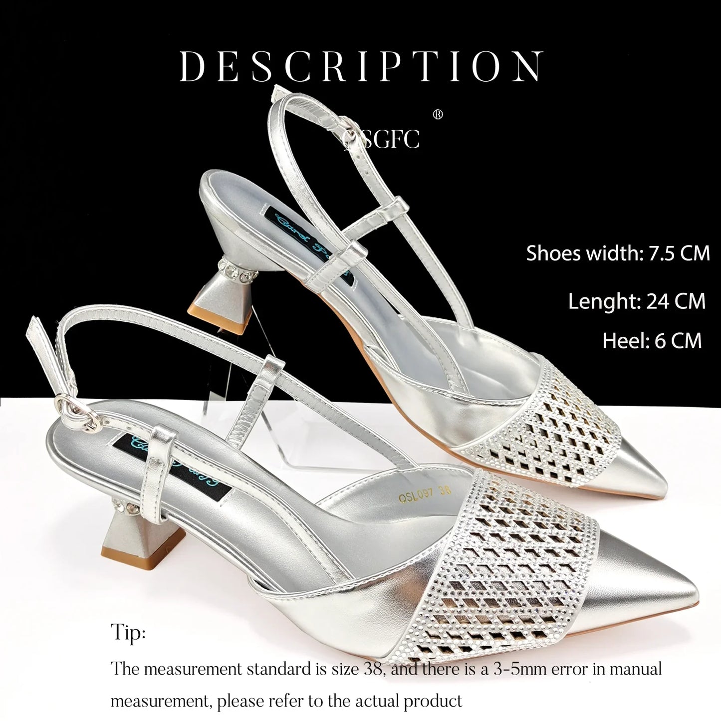 Fashionable Women's Rhinestone-encrusted Party Shoes And Special bag