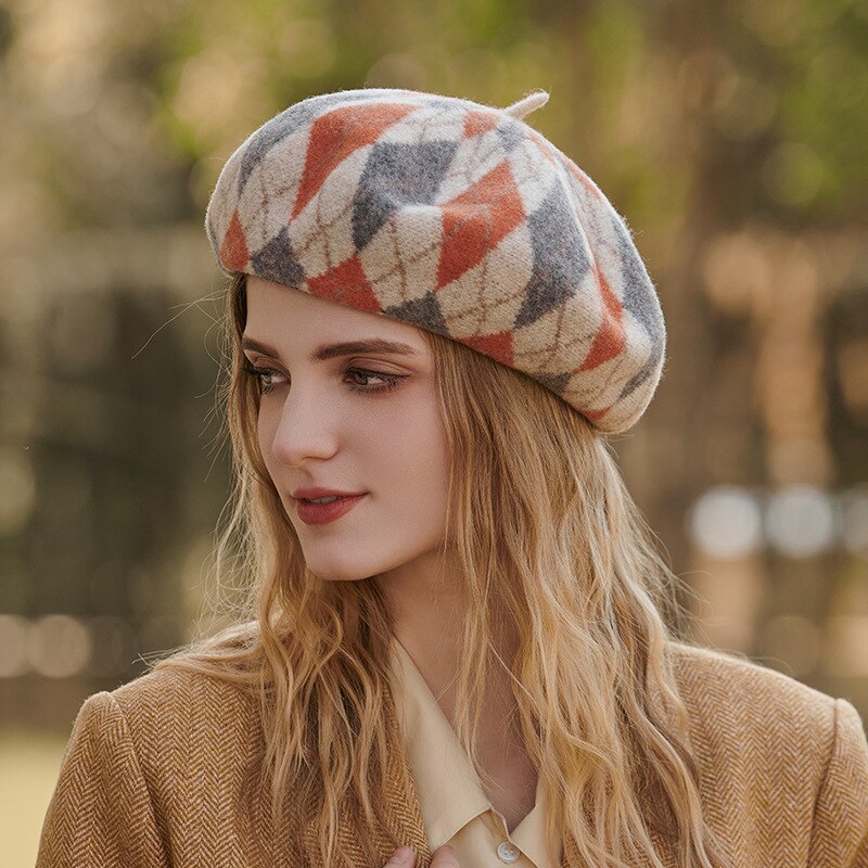 Wool Beret for Women Cashmere Caps