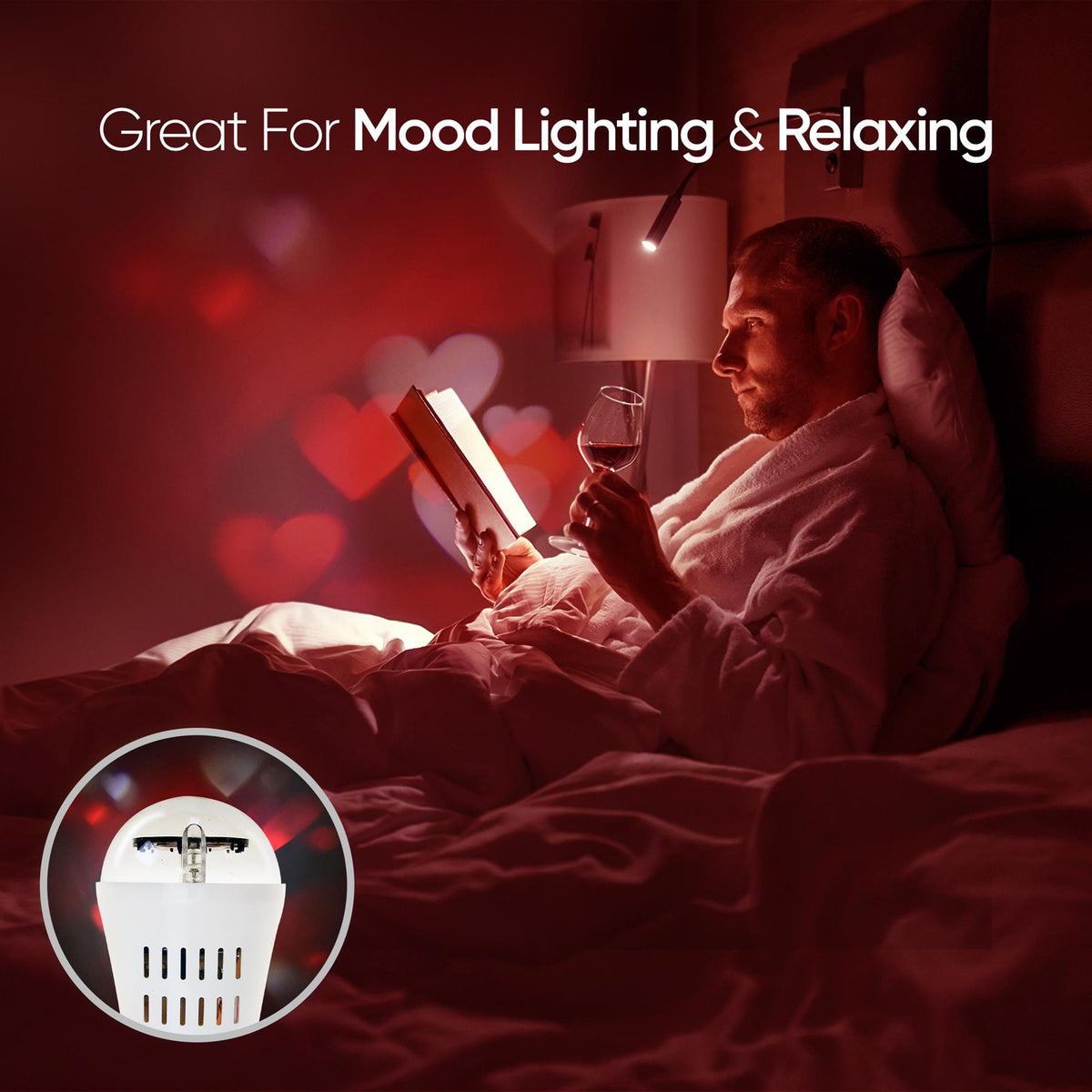 LED Projector Light Bulb Hearts