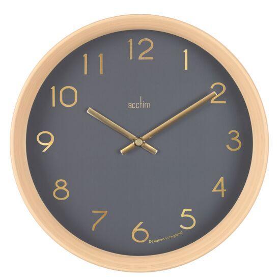 Acctim Upsilon 25cm Light Wood Effect Wall Clock 22677