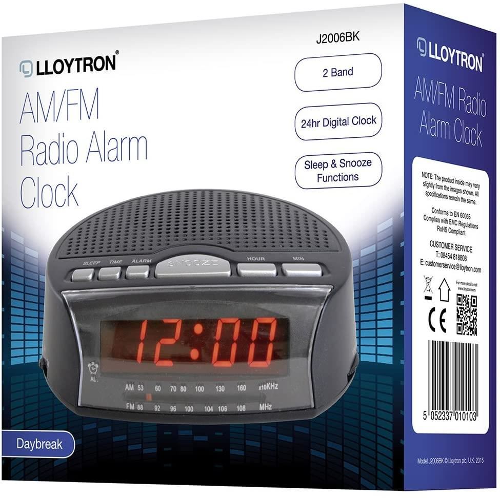 Lloytron 'Daybreak' Alarm Clock Radio - Black J2006BK