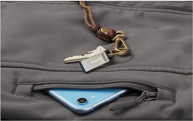Kingston DataTraveler Kyson USB 3.2 Gen 1 Flash Drive 64GB - Stylish Capless Metal Case