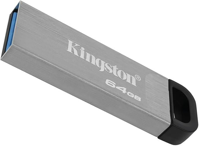 Kingston DataTraveler Kyson USB 3.2 Gen 1 Flash Drive 64GB - Stylish Capless Metal Case