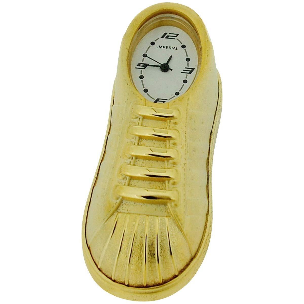 Miniature Clock Goldtone Plated Sneaker/Trainer Solid Brass IMP1060 - CLEARANCE NEEDS RE-BATTERY