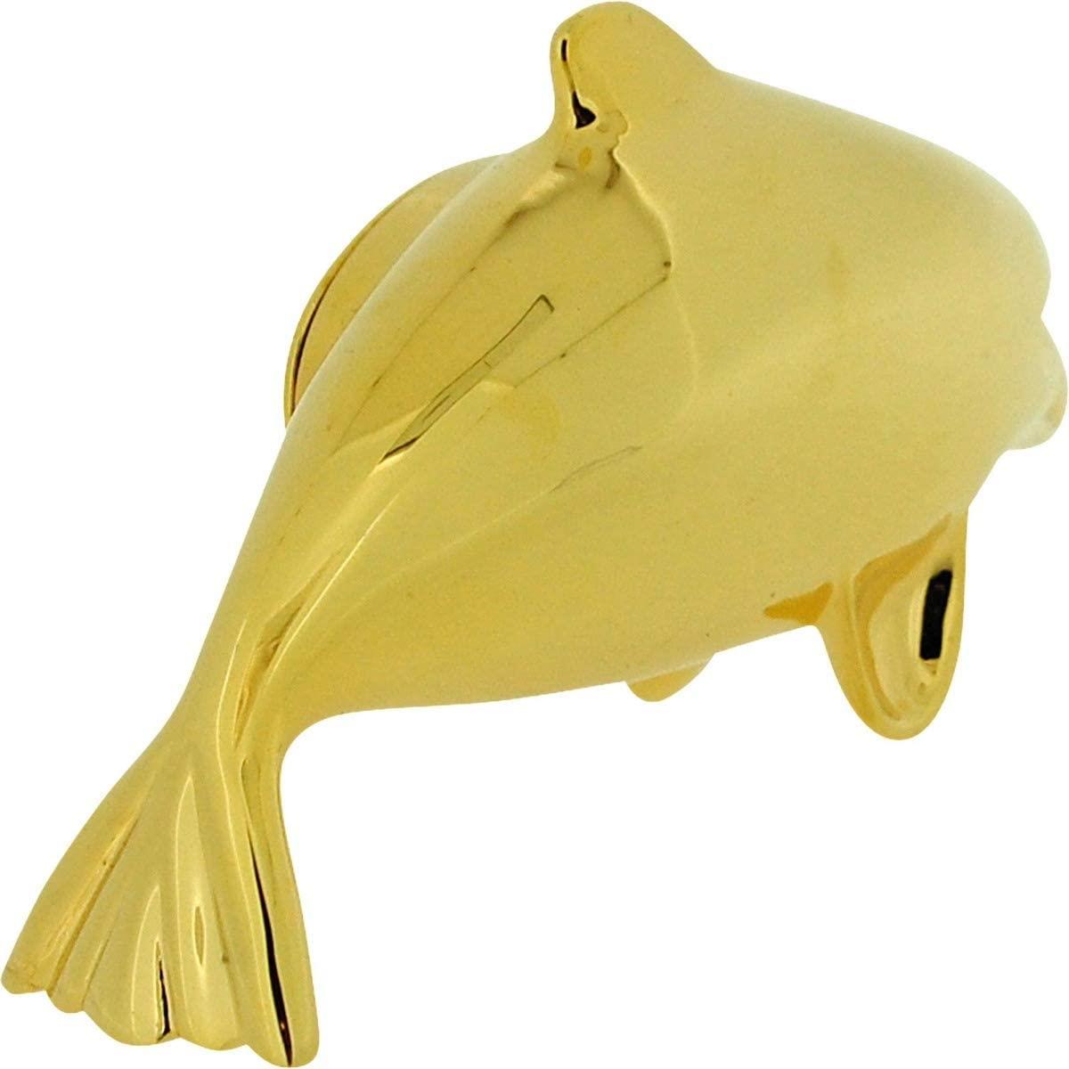 Miniature Clock Gold Plated Free Standing Dolphin Solid Brass IMP1062G  CLEARANCE NEEDS RE-BATTERY