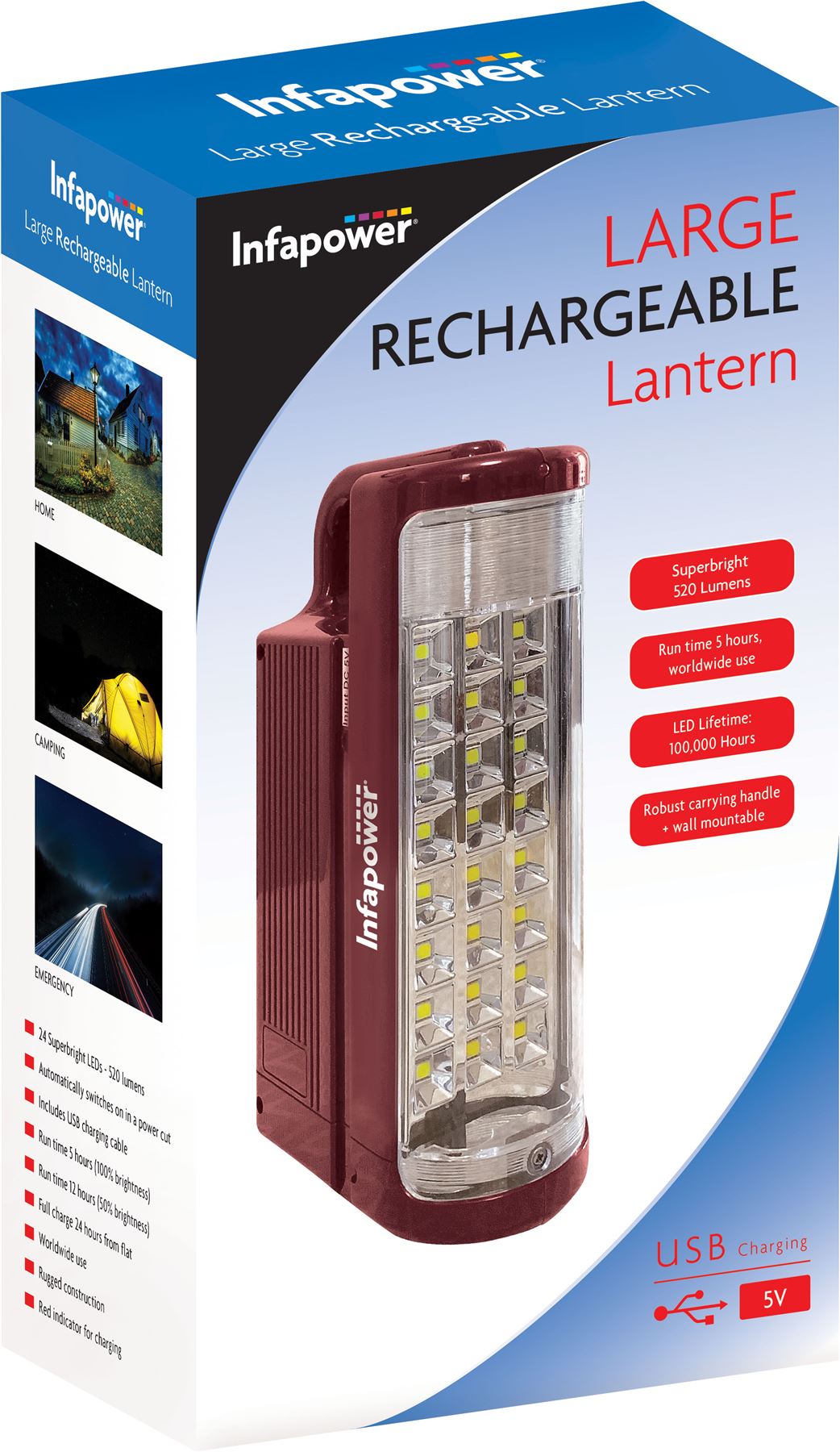 Infapower Compact Rechargeable Lantern Torch