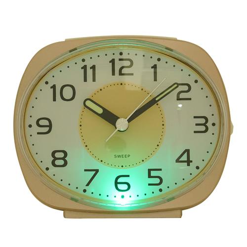 Wm.Widdop Silent Sweep Oval Face Blinking Light Alarm Clock  - Rose Gold