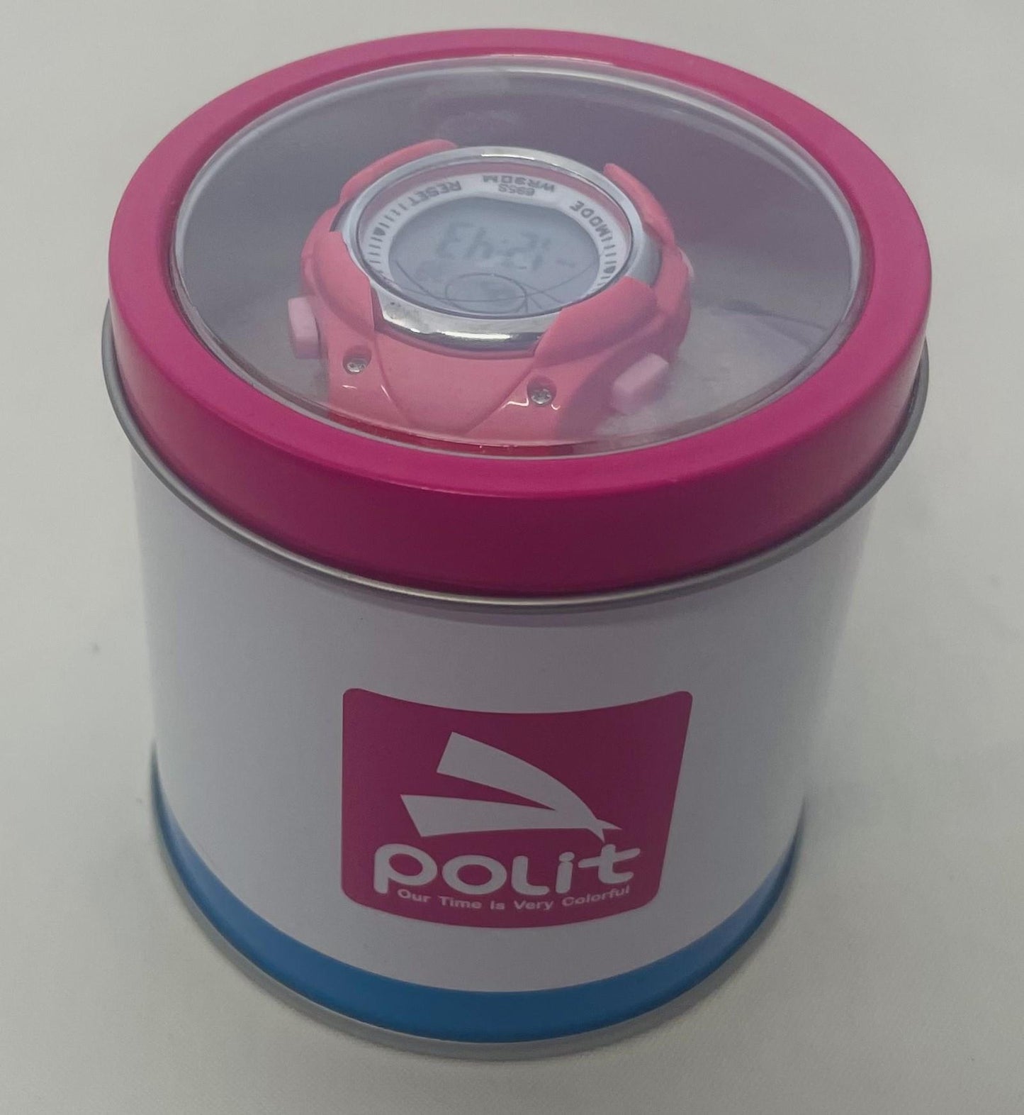 POLIT Childrens Disco Boys & Girls Digital watch in Tin, assorted stlyes and colours CW-0025