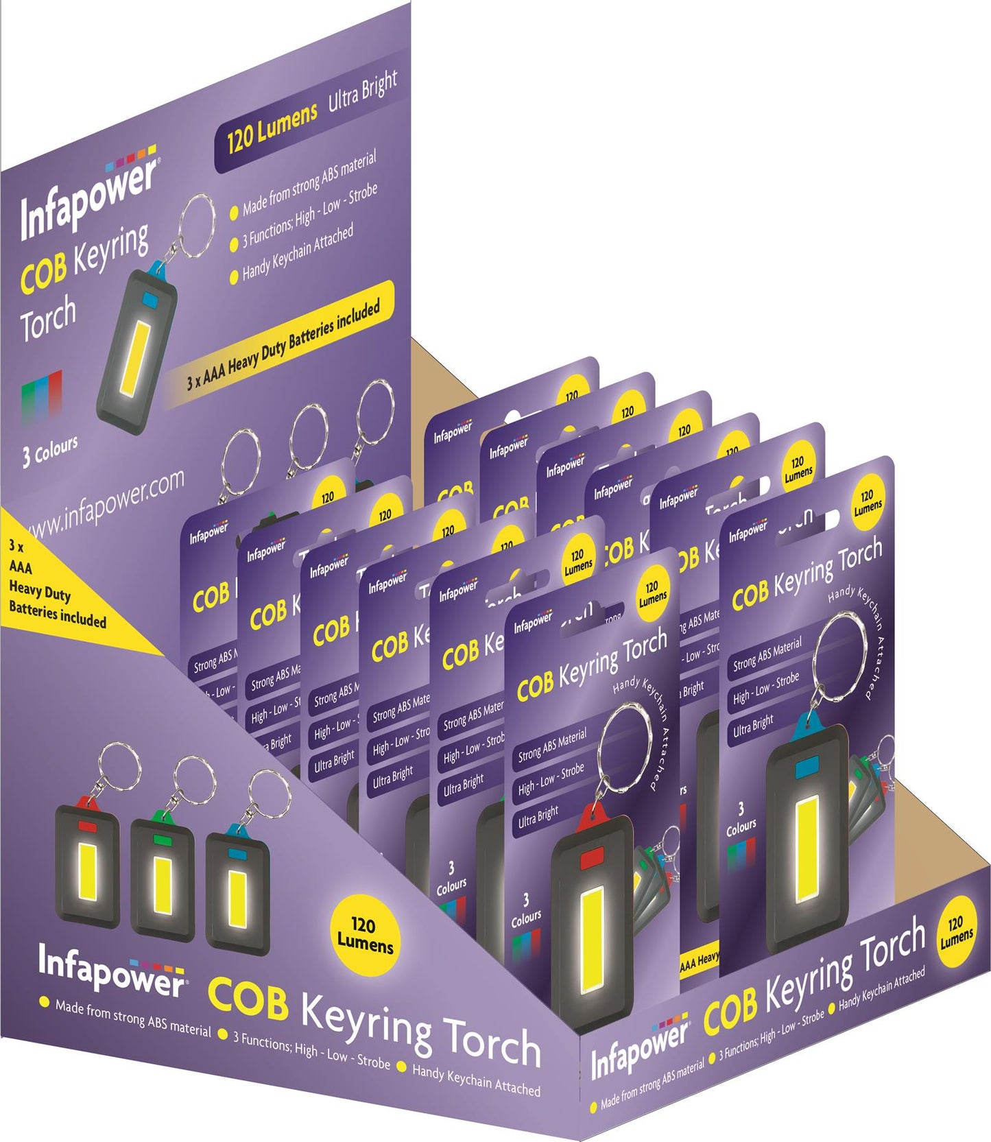 Infapower COB Keyring Torch (Box of 12)