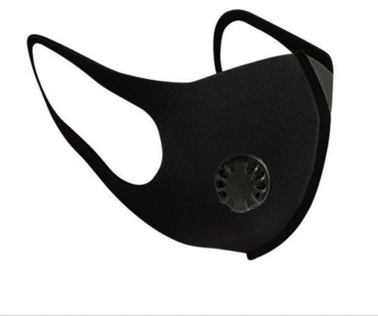 Black Reusable Fashion Face Mask With Filter