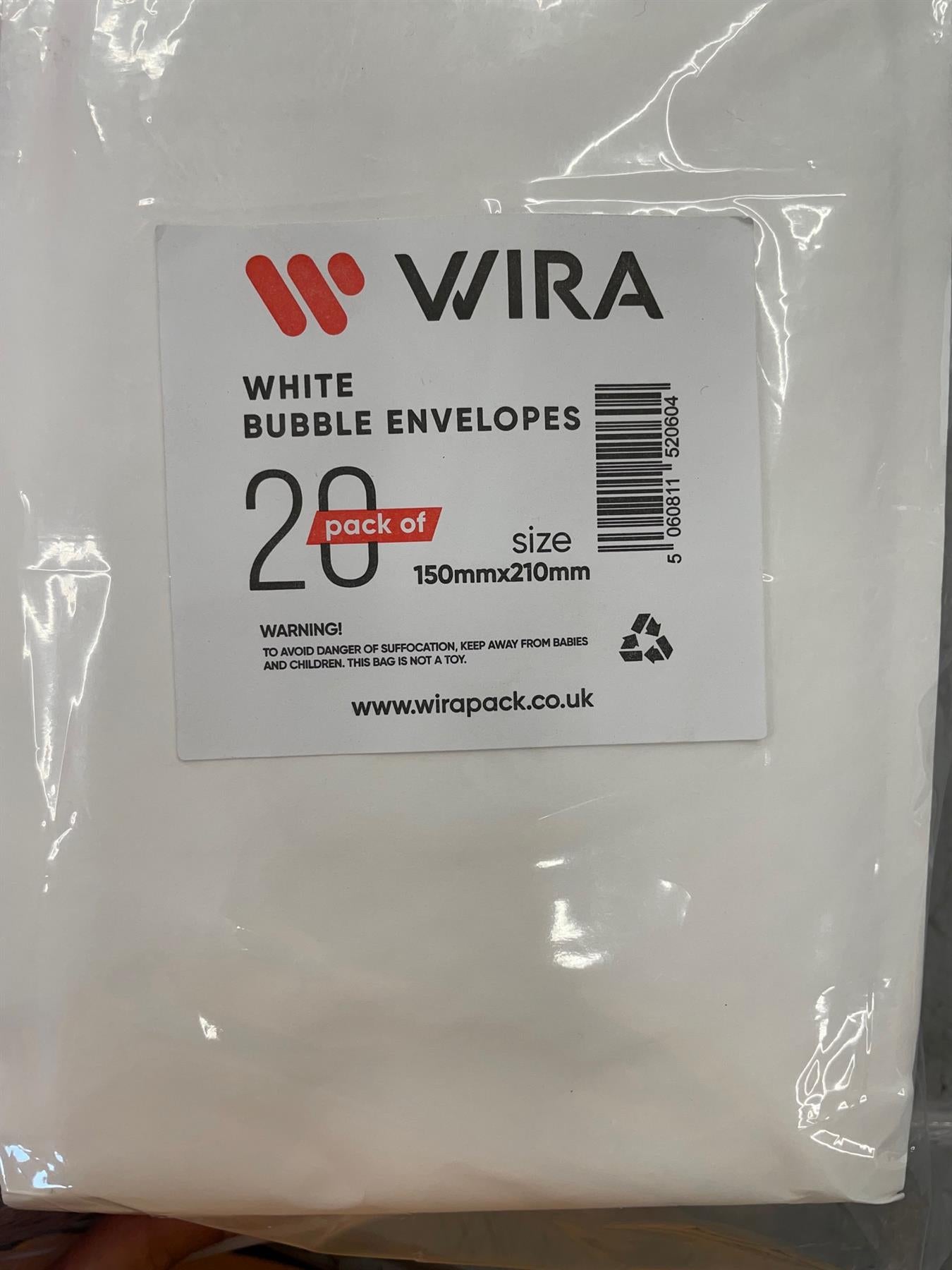 Quality Padded Bubble Envelope in White 150x210mm (QTY 20)