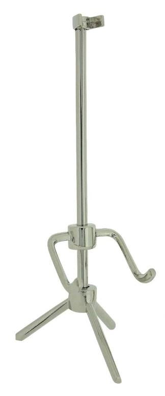 Miniature Clock Silver Plated Free-Standing Guitar Solid Brass IMP86S - CLEARANCE NEEDS RE-BATTERY