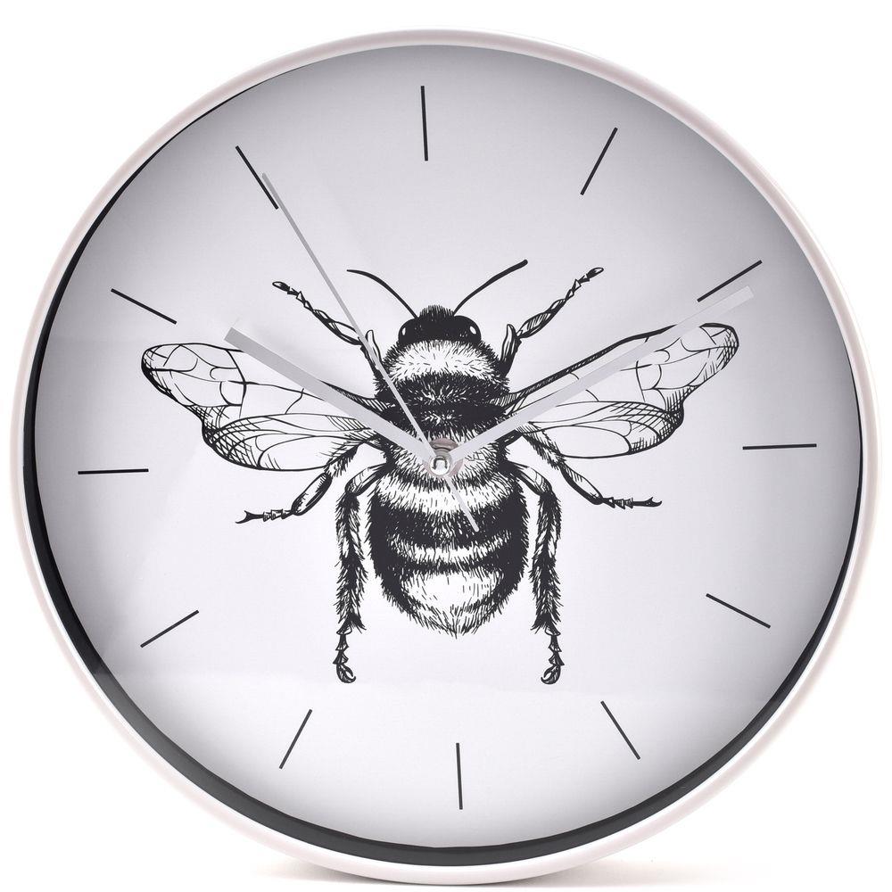 Hometime Hestia Bee Wall Clock Grey Case 30cm