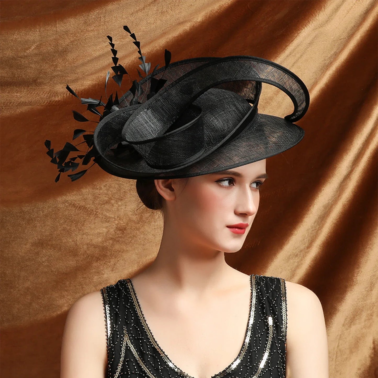 Christmas Sinamay Fascinator Perfect Wedding Hat Unique Derby Party Hat Fashion Church Hats Bride Headband Fascinators for Women
