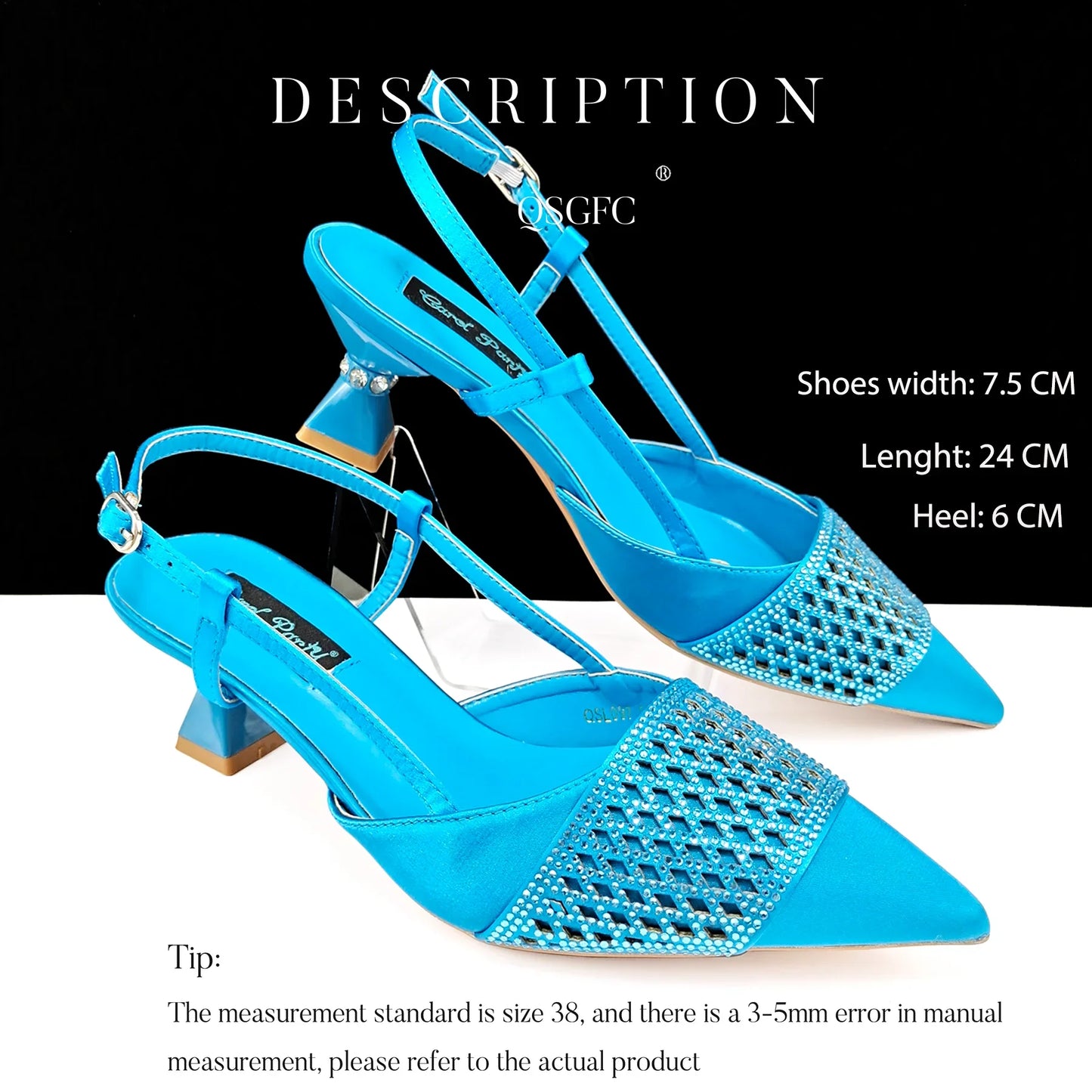 Fashionable Women's Rhinestone-encrusted Party Shoes And Special bag