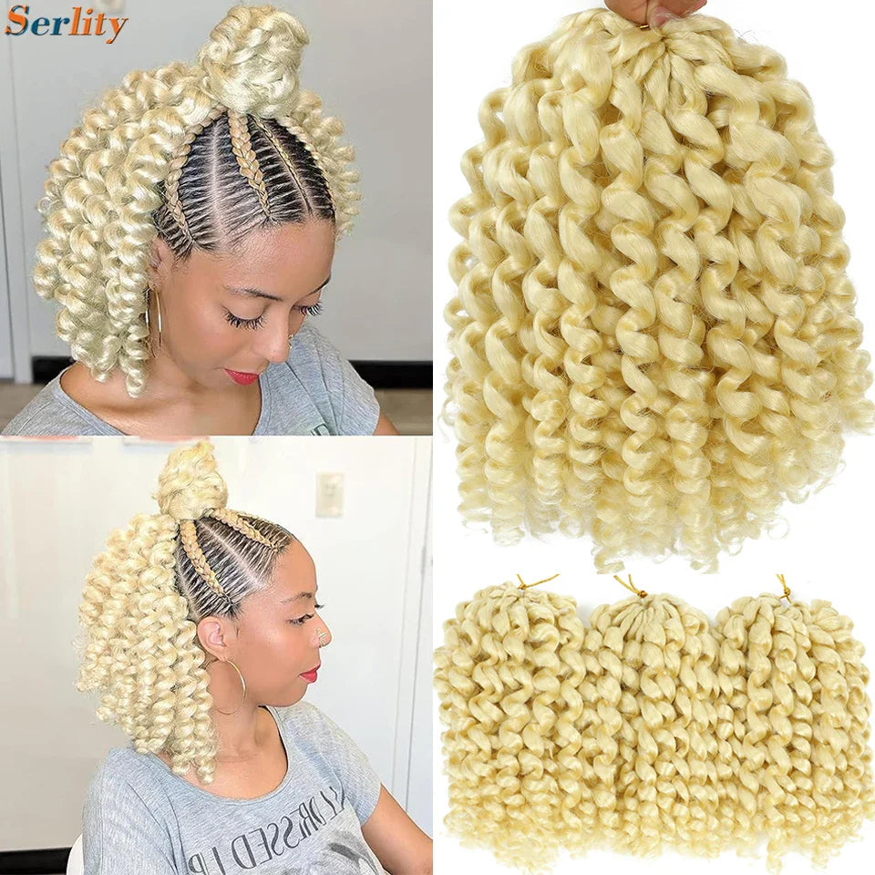 3 Packs Wand Curl Jamaican Bounce Crochet Hair 8inch T Purple 27 30 350 Bug Ombre Blonde Synthetic Jumpy Wand Curly Hair 60Roots