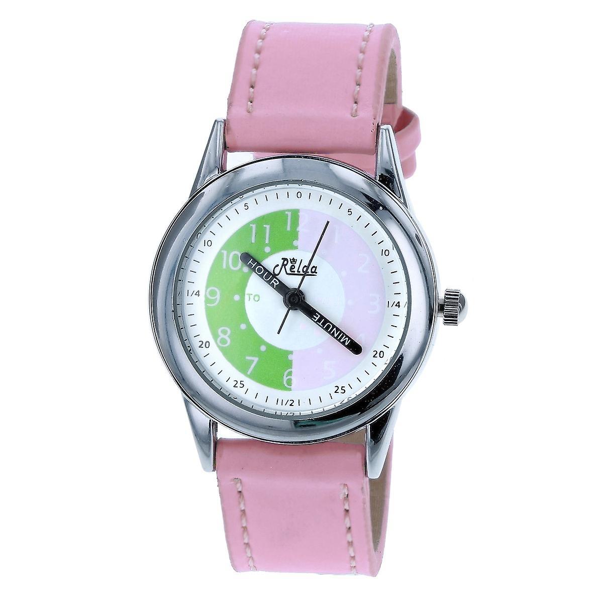 Relda Girl's Time Teacher Pink PU Buckle Strap Watch REL14