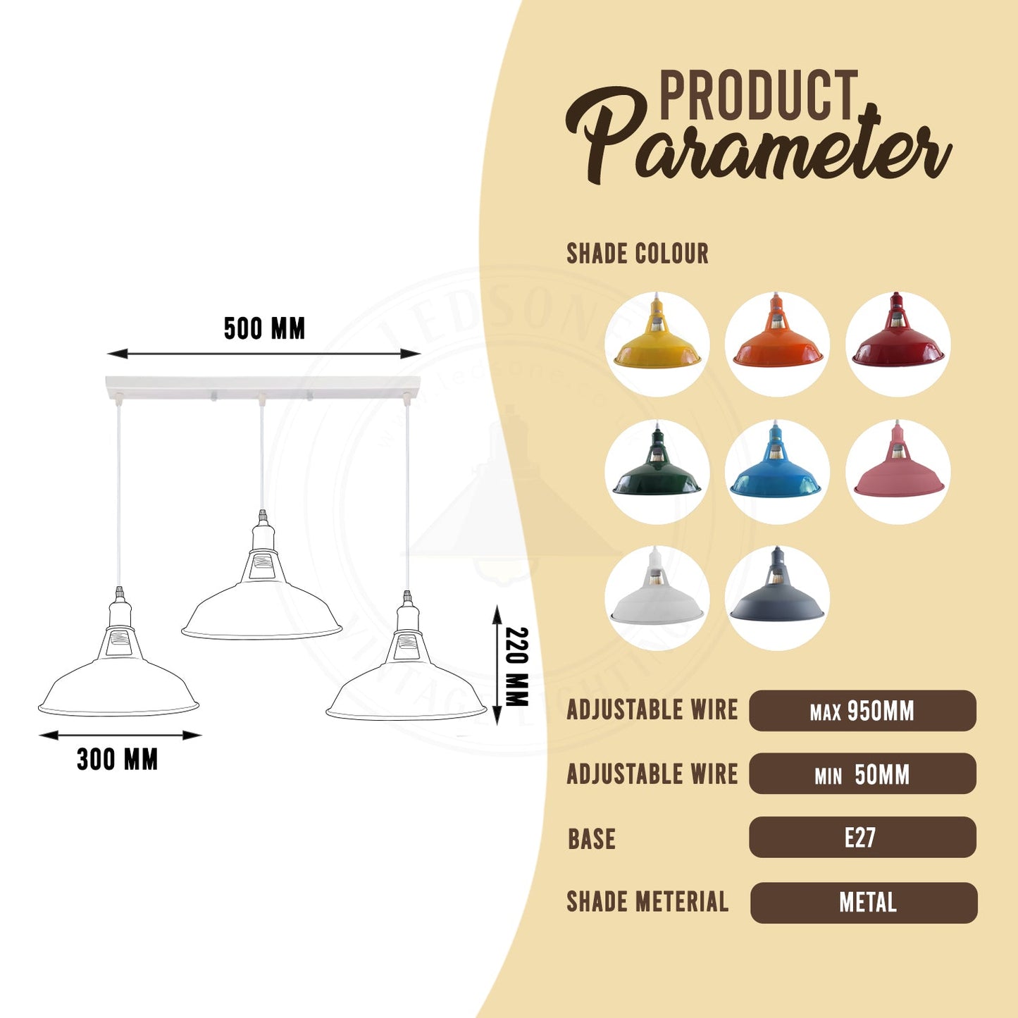 Industrial Vintage Loft Kitchen Bar 3 Lights Ceiling Barn-slotted Metal E27