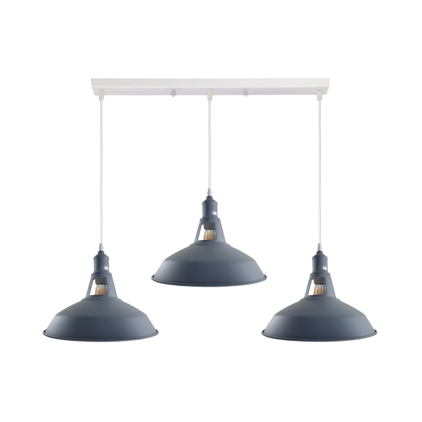 Industrial Vintage Loft Kitchen Bar 3 Lights Ceiling Barn-slotted Metal E27