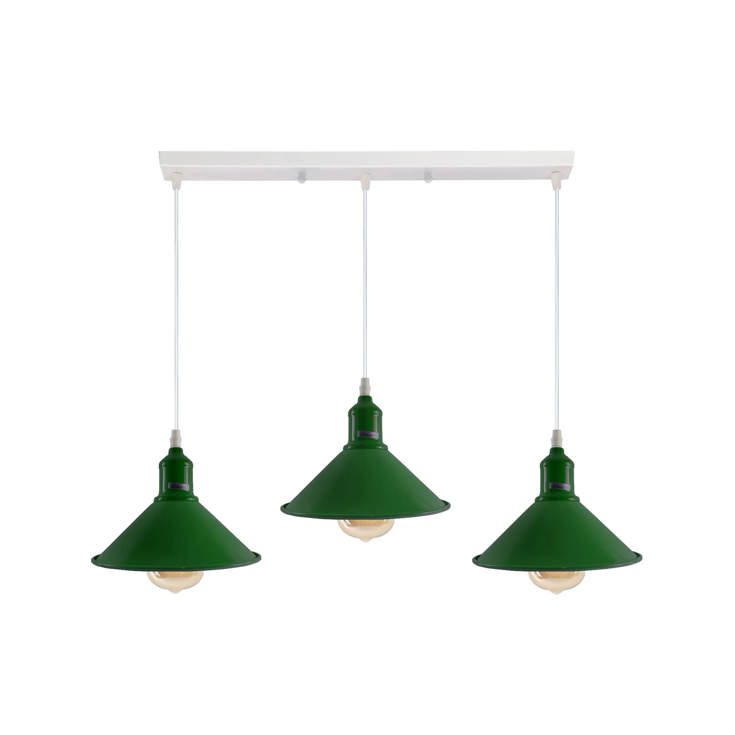 Industrial Vintage Loft Kitchen Bar 3 Lights Fittings Ceiling Cone Metal E27