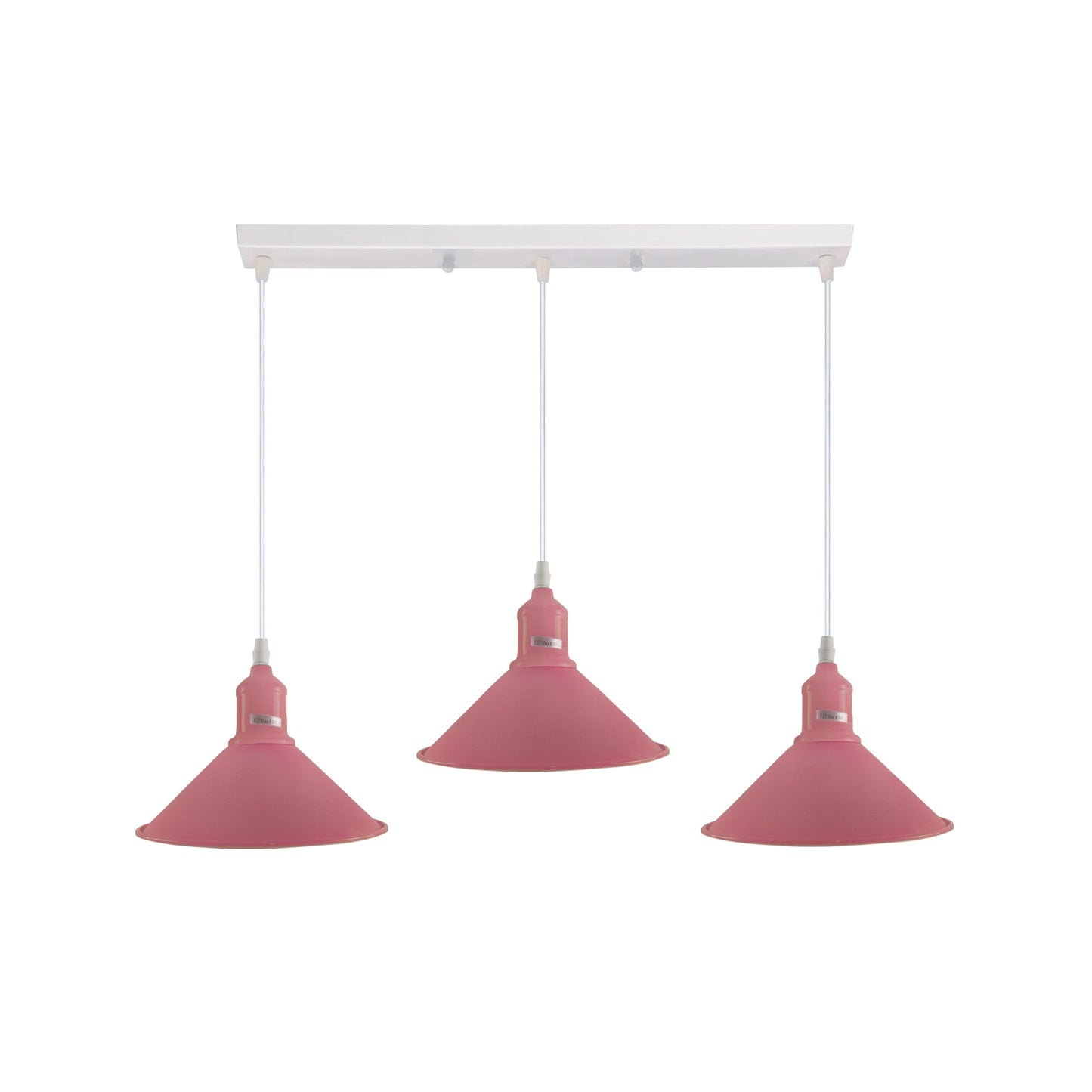 Industrial Vintage Loft Kitchen Bar 3 Lights Fittings Ceiling Cone Metal E27
