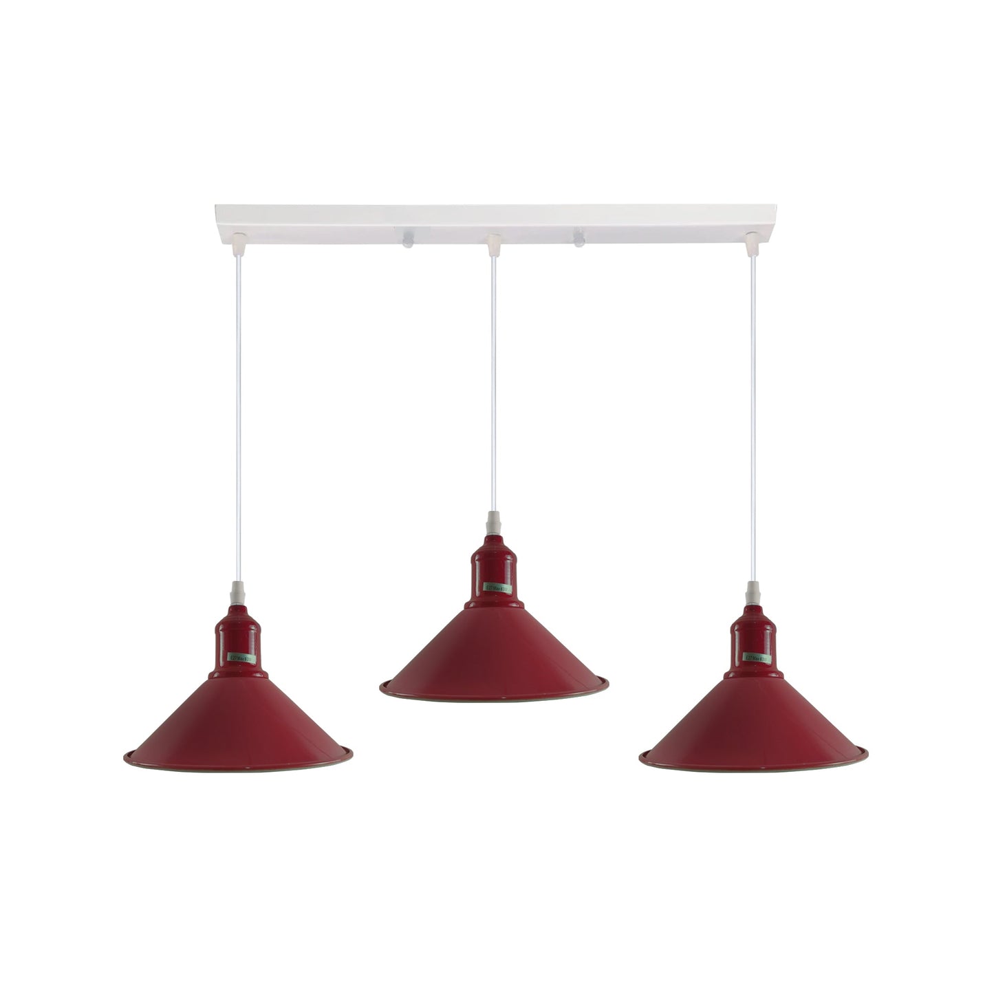 Industrial Vintage Loft Kitchen Bar 3 Lights Fittings Ceiling Cone Metal E27