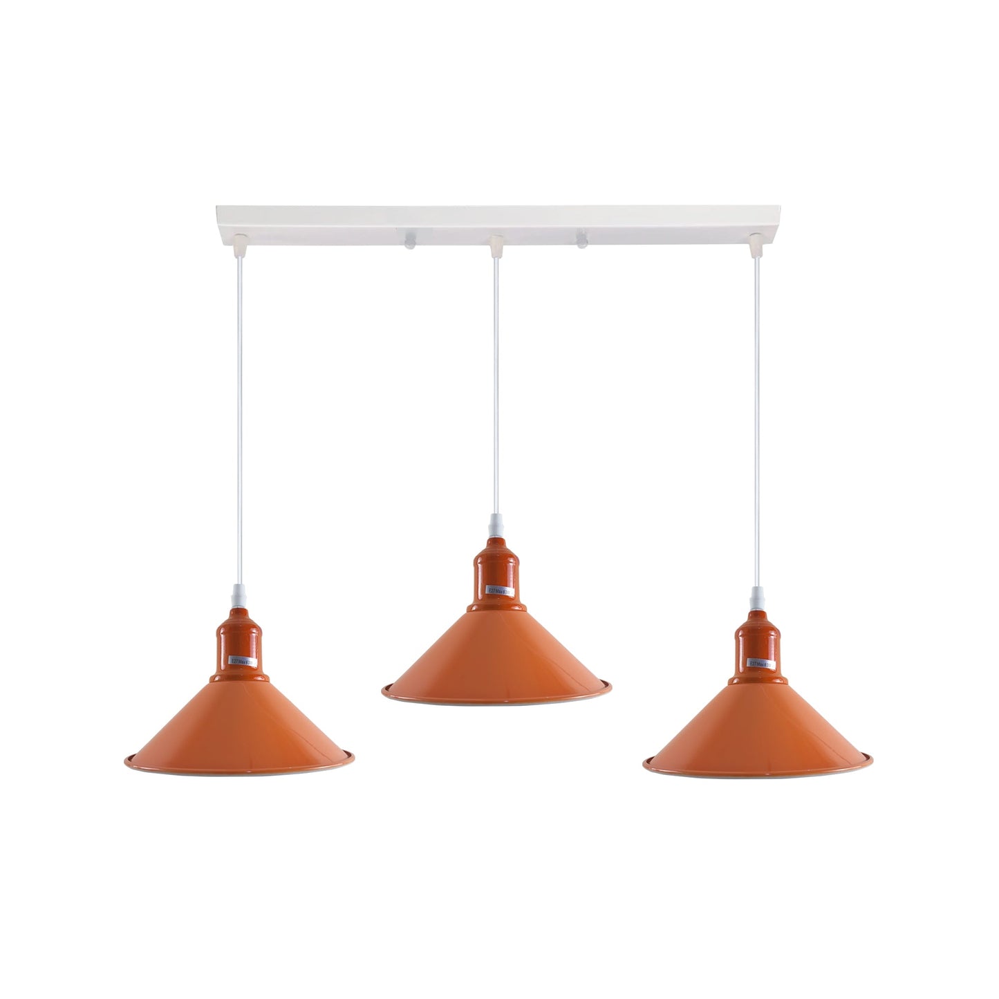 Industrial Vintage Loft Kitchen Bar 3 Lights Fittings Ceiling Cone Metal E27