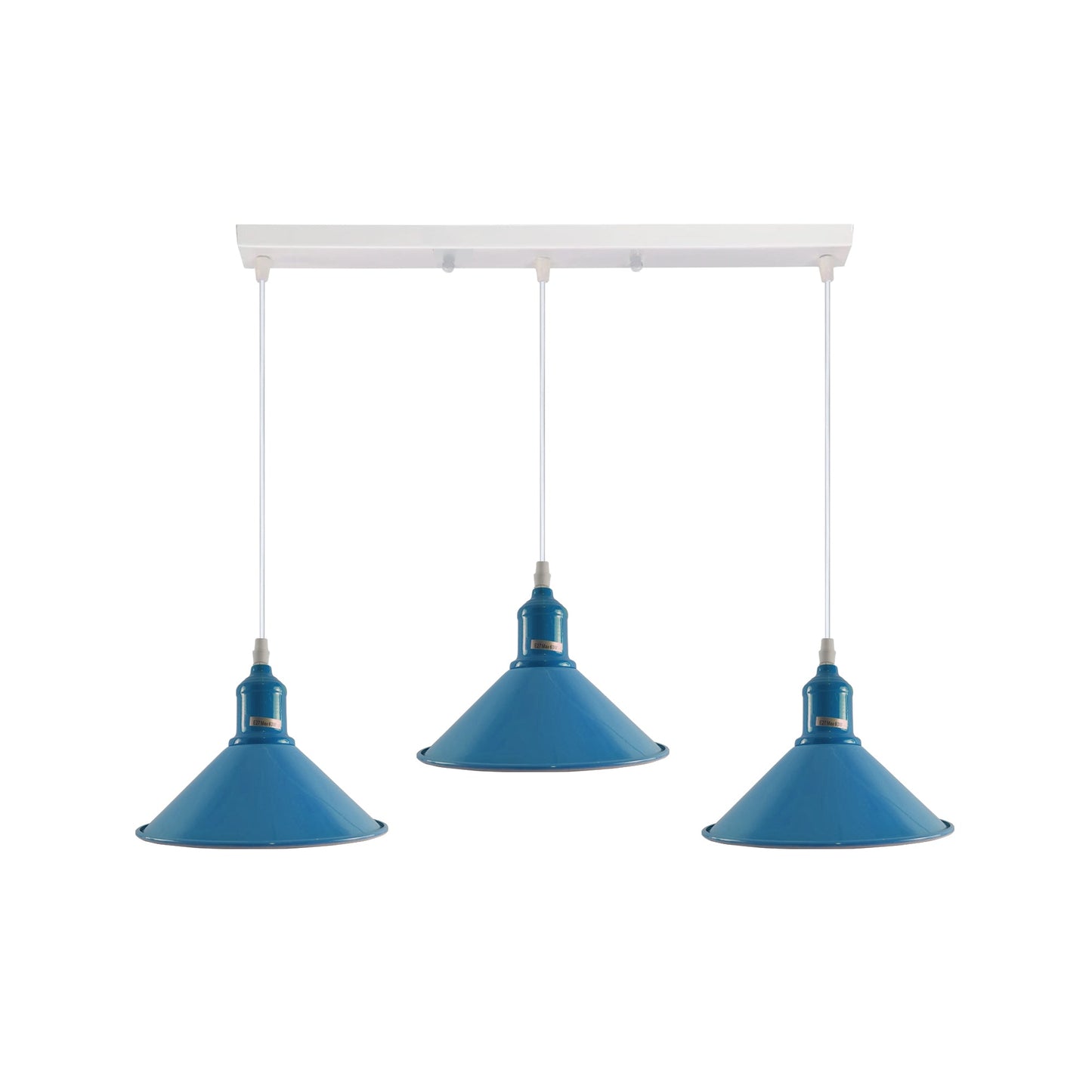 Industrial Vintage Loft Kitchen Bar 3 Lights Fittings Ceiling Cone Metal E27