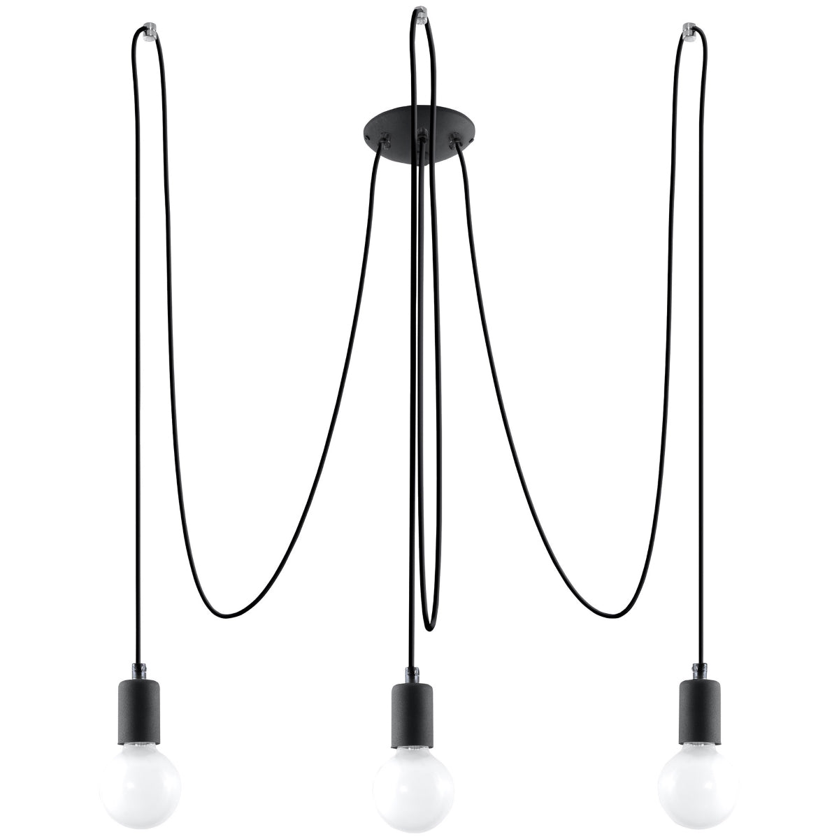 Chandelier fabric, steel Edison loft Design E27