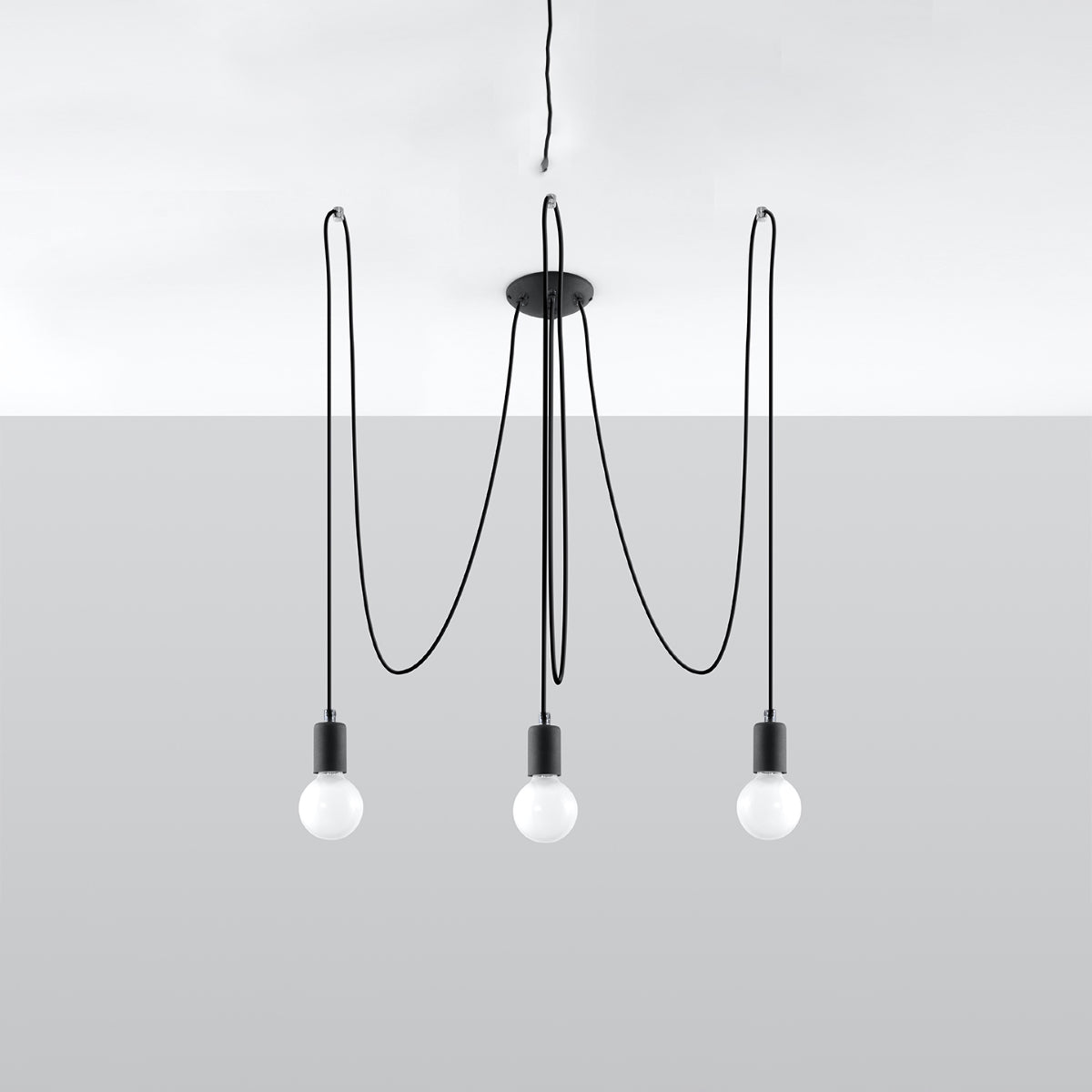 Chandelier fabric, steel Edison loft Design E27