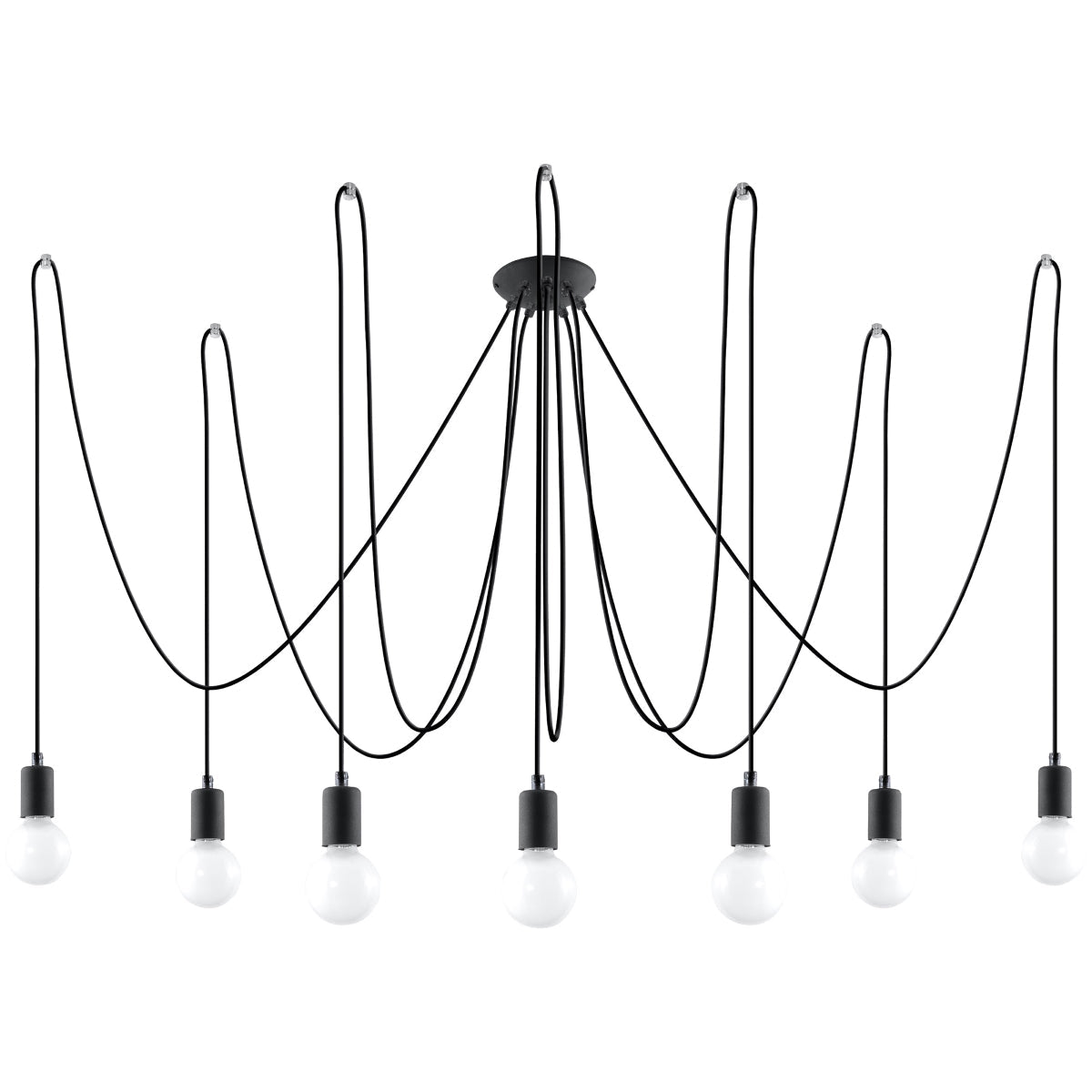 Edison Fabric & Steel Black 7 Light Classic Chandelier