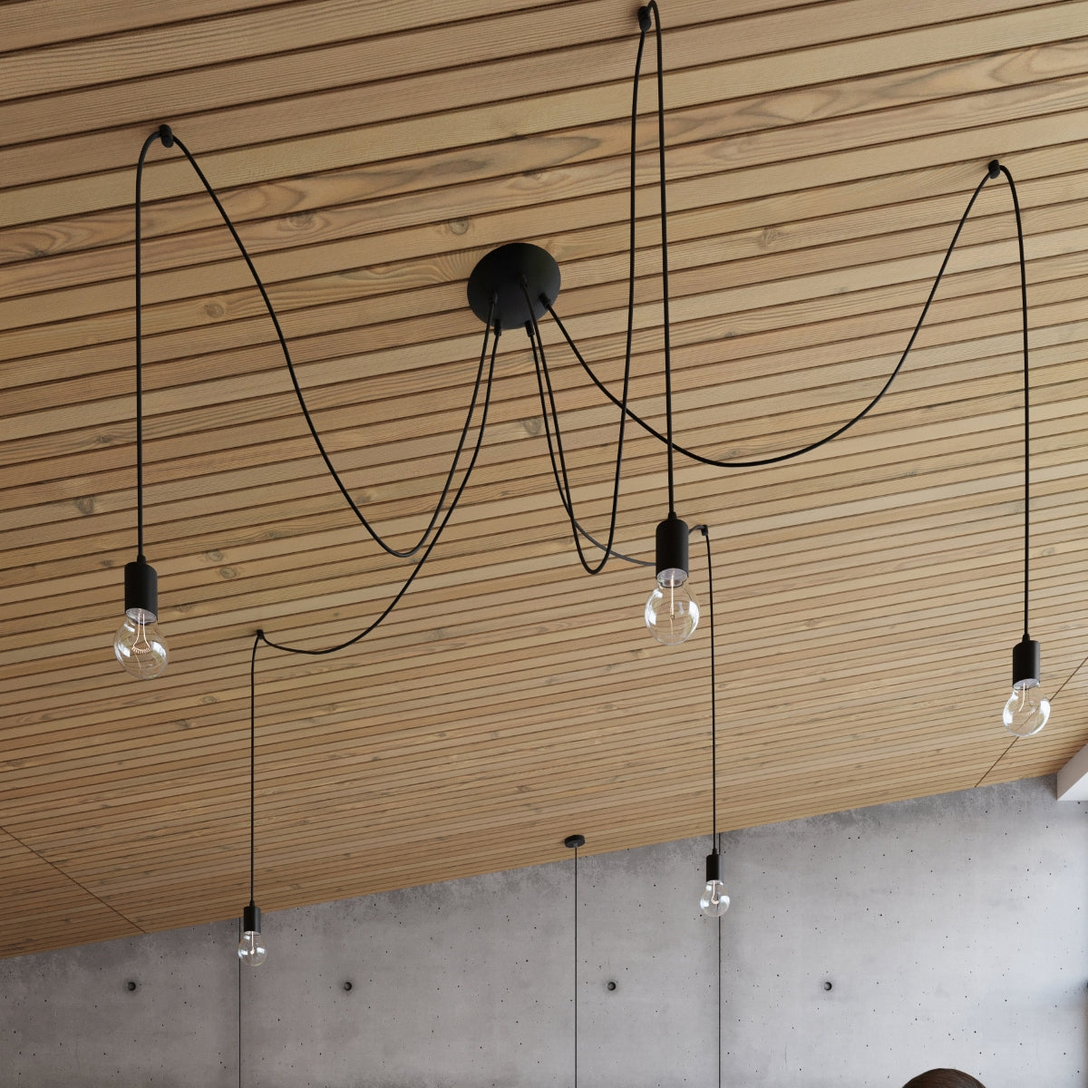 Edison Fabric & Steel Black 7 Light Classic Chandelier