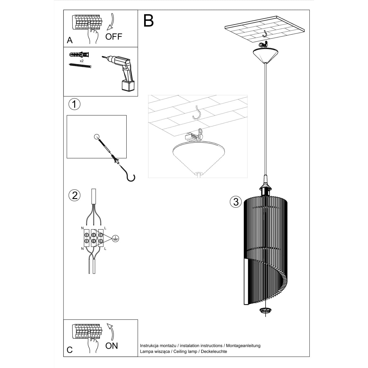 Alexia Wood Natural 1 Light Classic Pendant Ceiling Light