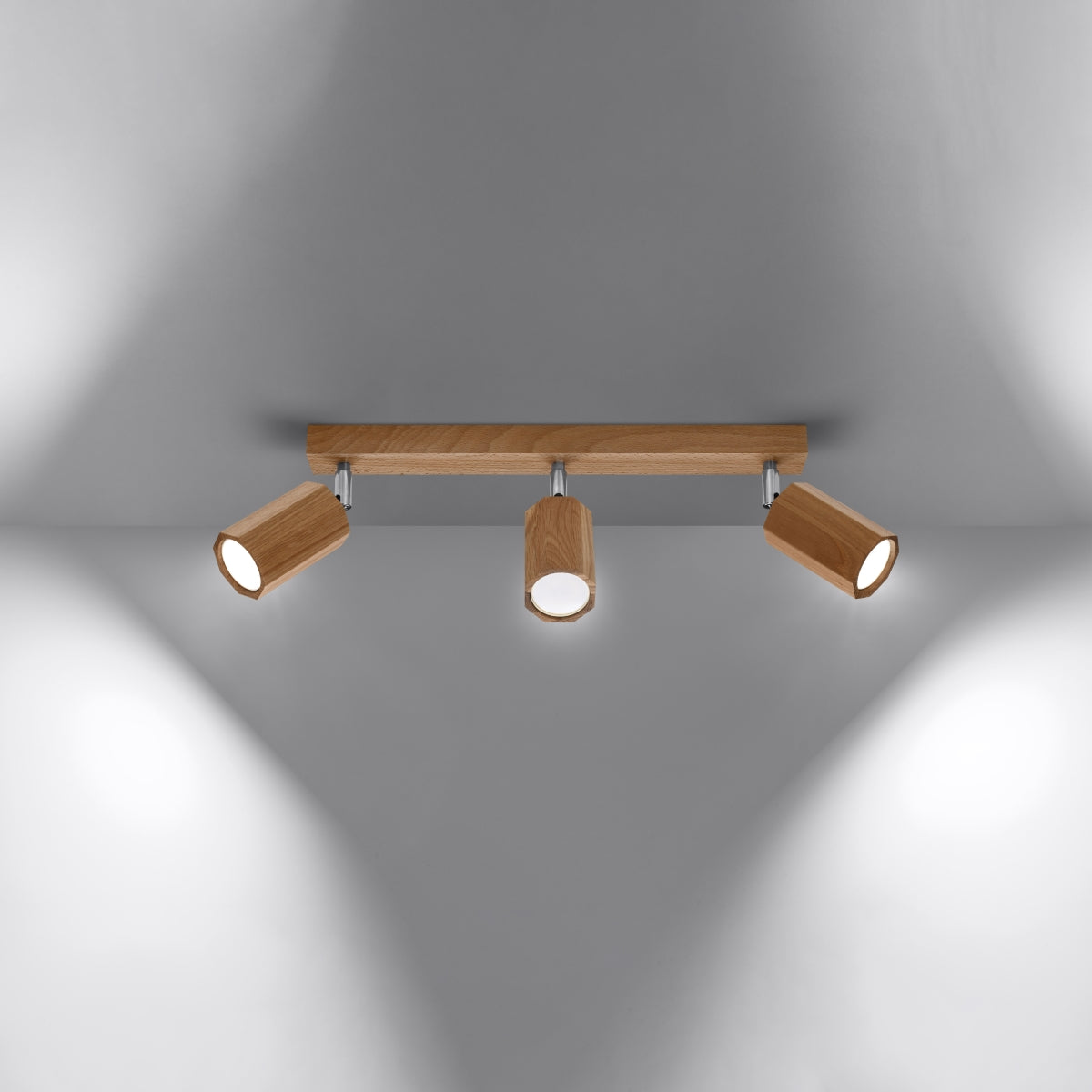 Zake Wood Bronze 3 Light Classic Ceiling Light Scandinavian Design