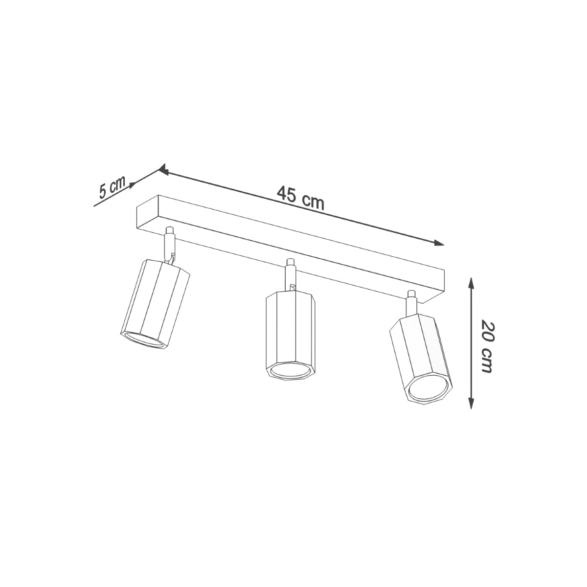 Zake Wood Bronze 3 Light Classic Ceiling Light Scandinavian Design