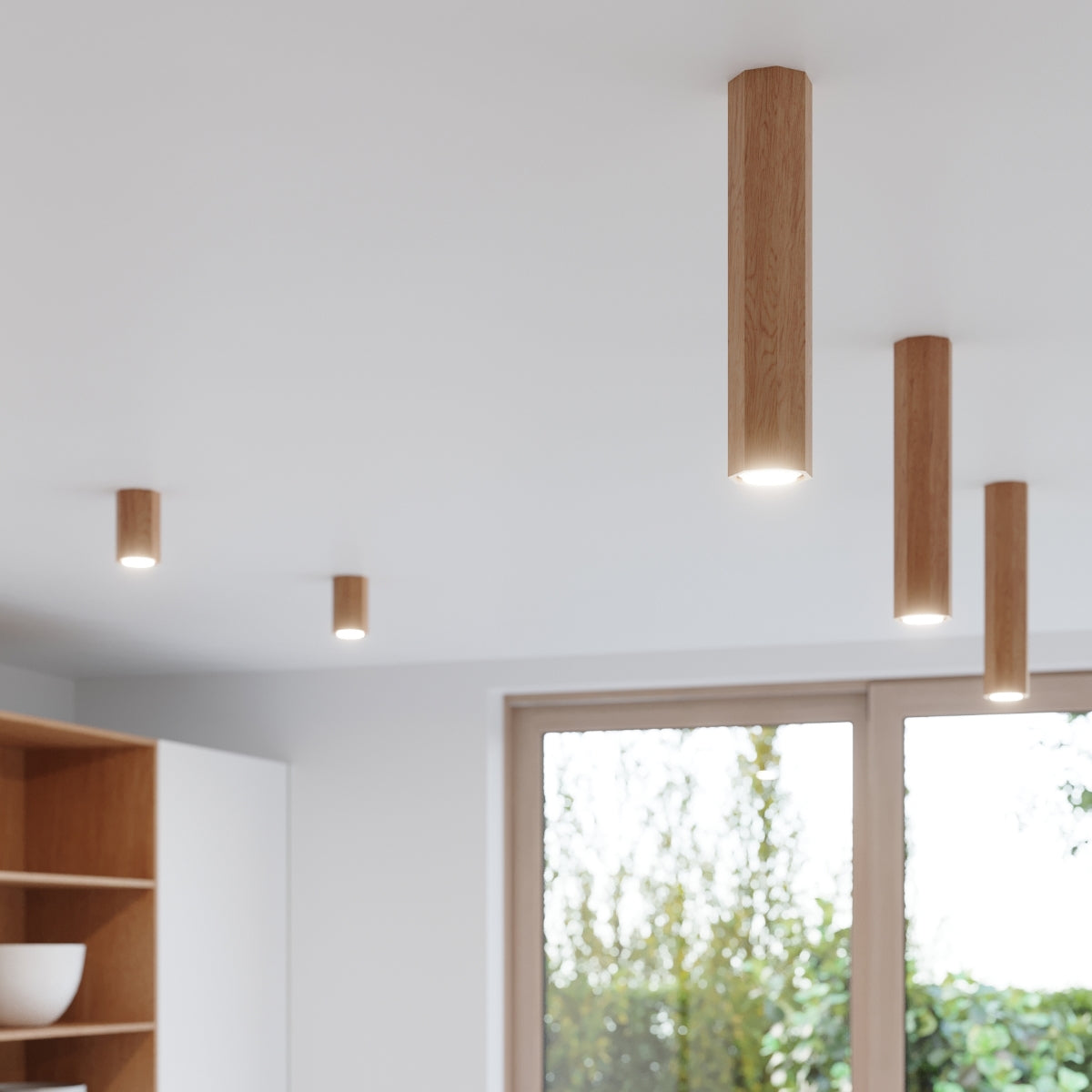 Zake Wood Bronze 3 Light Classic Ceiling Light Scandinavian Design