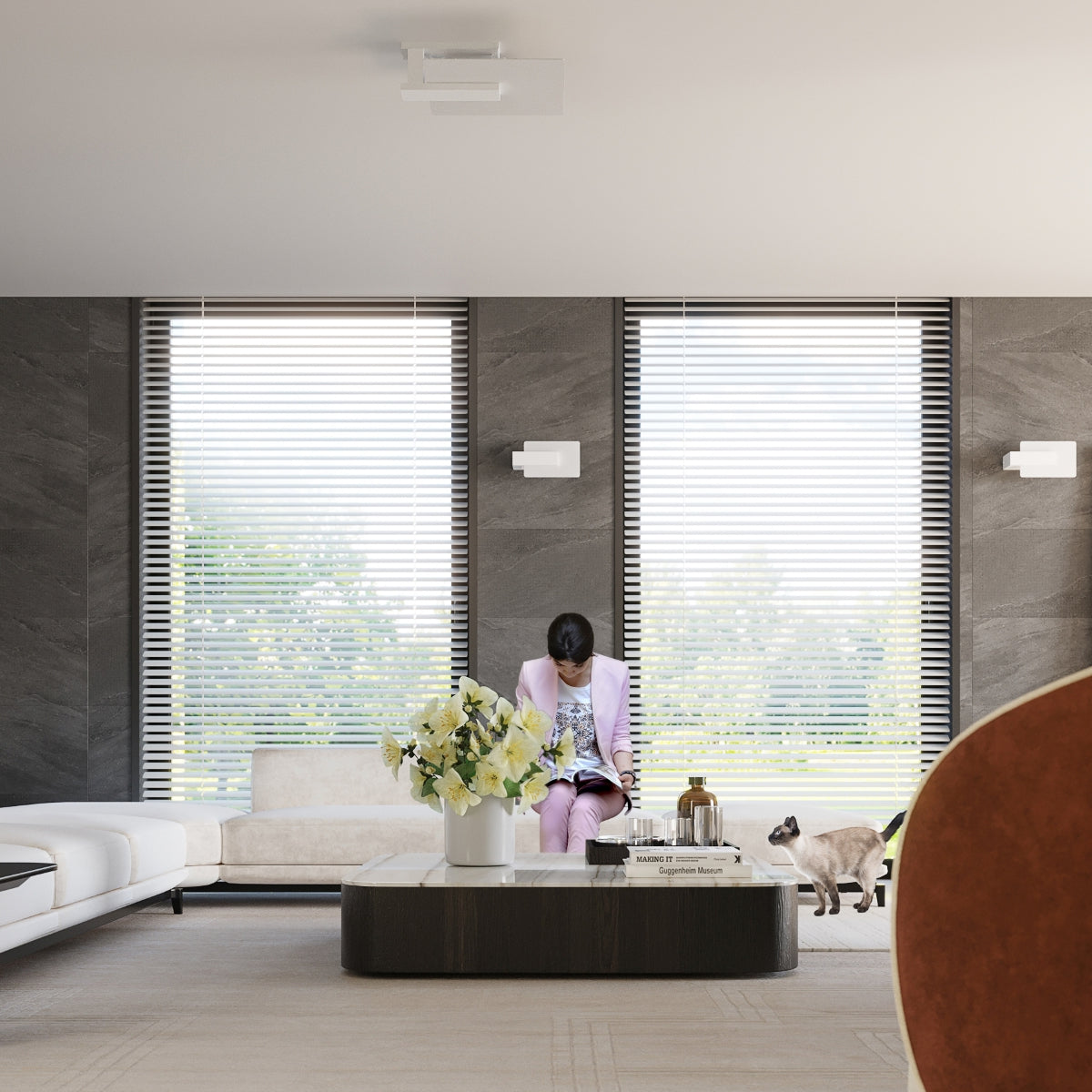 Ceiling lamp wood, glass Lappo Scandinavian Design E27