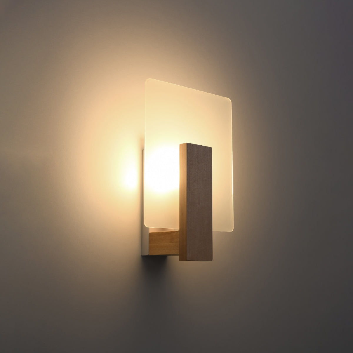 Wall lamp wood, glass Lappo Scandinavian Design E14