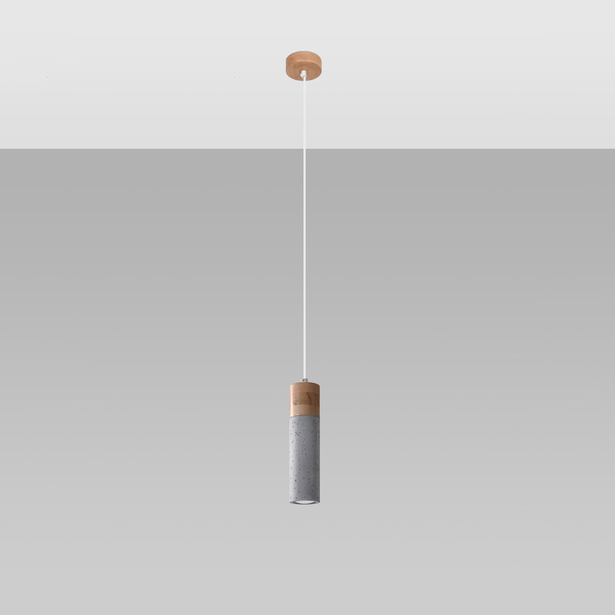 Pendant lamp concrete, wood Zane industrial Design GU10