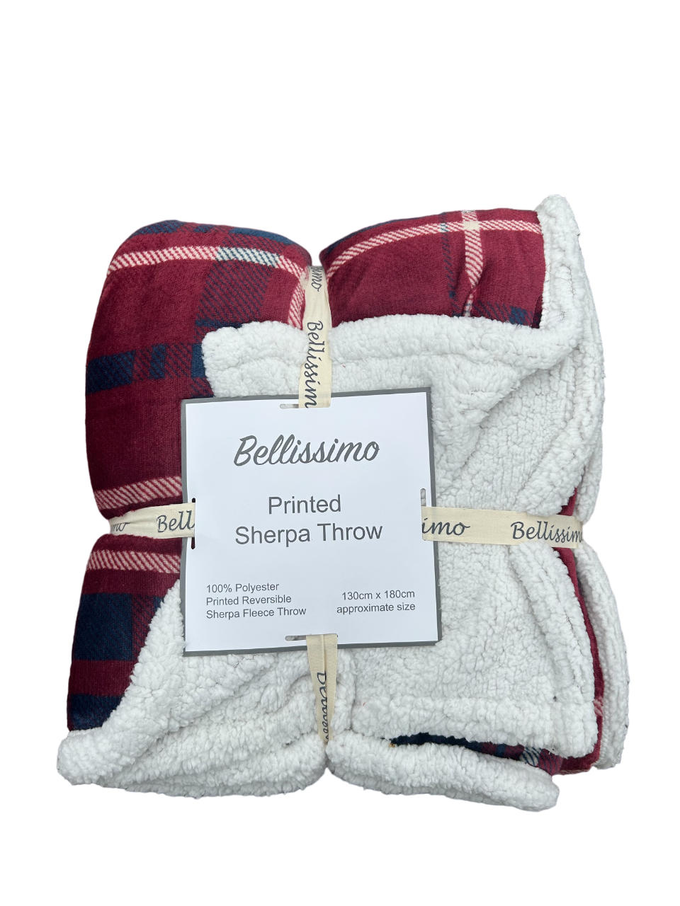 Sherpa Backed Plush Tartan Design Fleece Throw