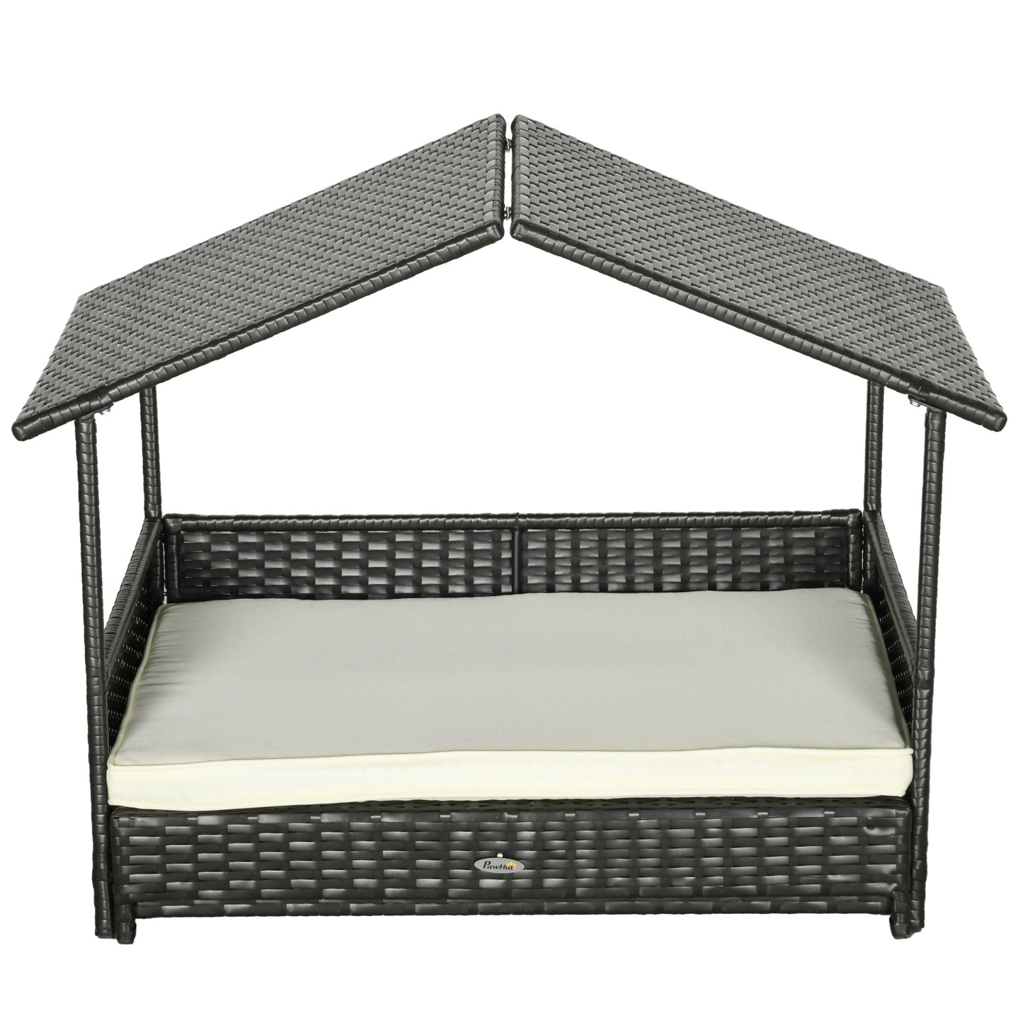 PawHut Extendable Rattan Dog House with Water-Resistant Roof, Cushion