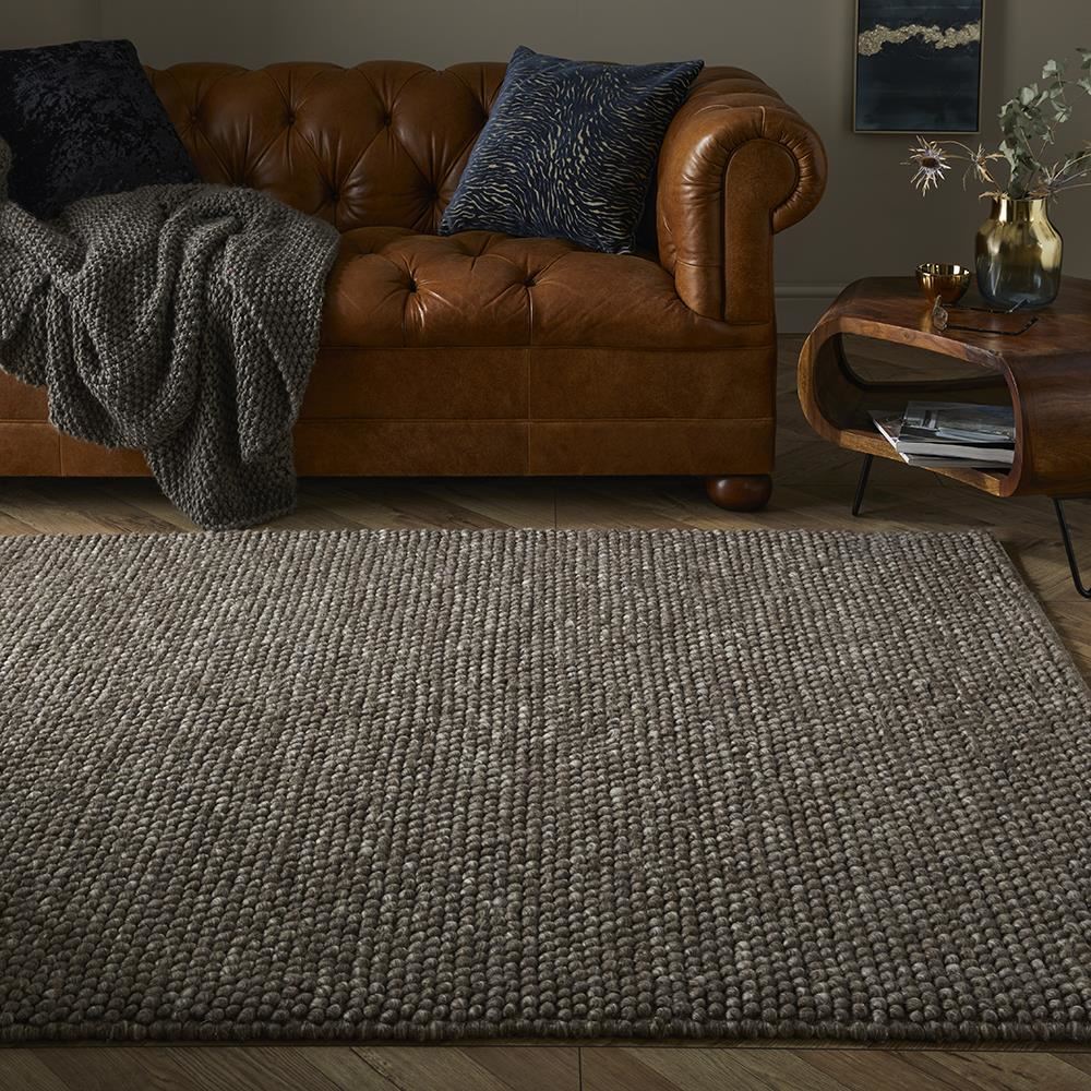 Delilah Wool Pebble 120x170cm Mottled Taupe Rug