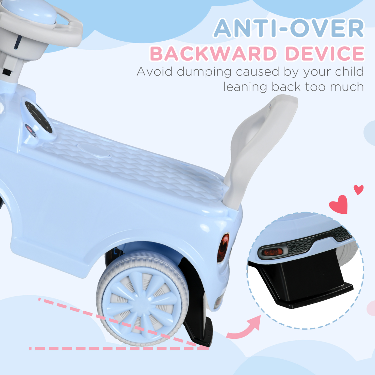 AIYAPLAY Ride On Car Foot To Floor Sliding Car w/ Air Horn