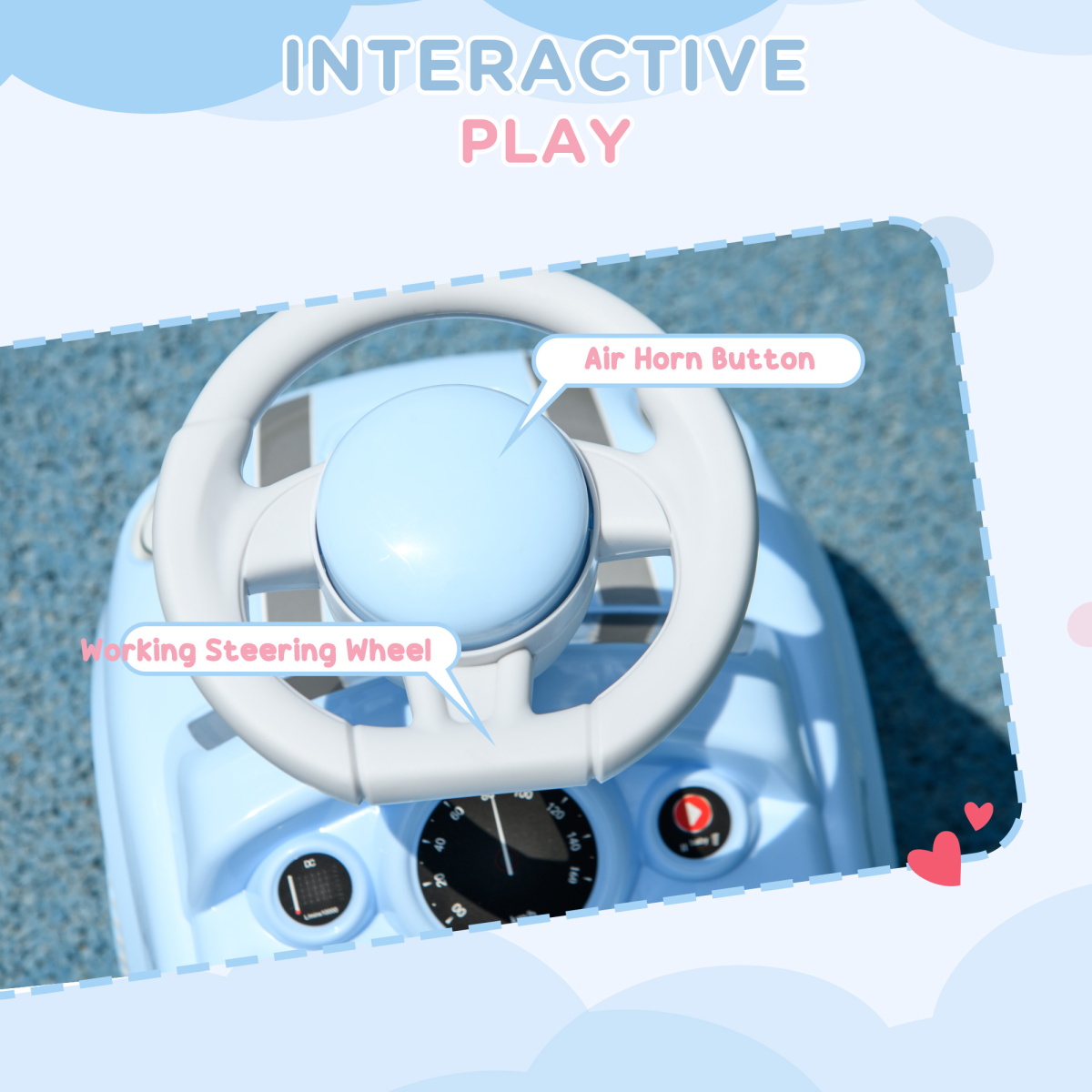 AIYAPLAY Ride On Car Foot To Floor Sliding Car w/ Air Horn