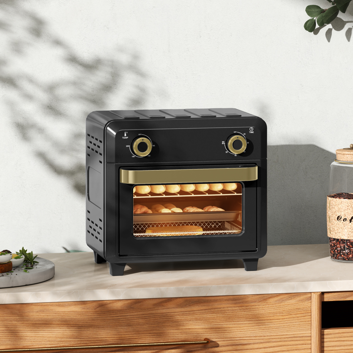 HOMCOM 10L Air Fryer Oven, Electric Oven, Grill, Roast, Bake, 1000W